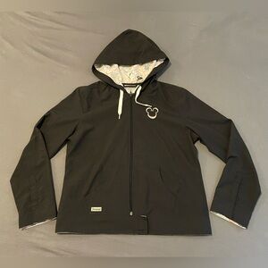 Disneyland Full Zip Hooded Jacket Lightweight Black  Women’s Medium Vintage Y2K